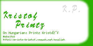 kristof printz business card